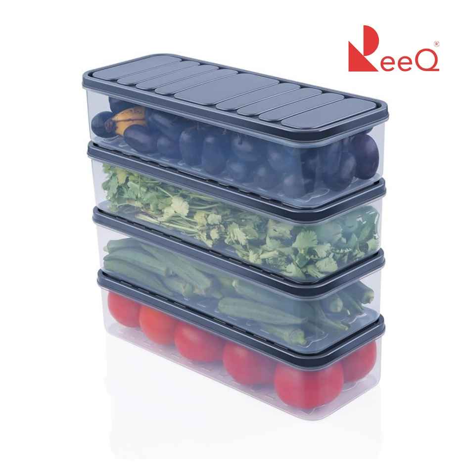 ReeQ Fridge Organizer Box Set Stackable Transparent Food Storage Containers