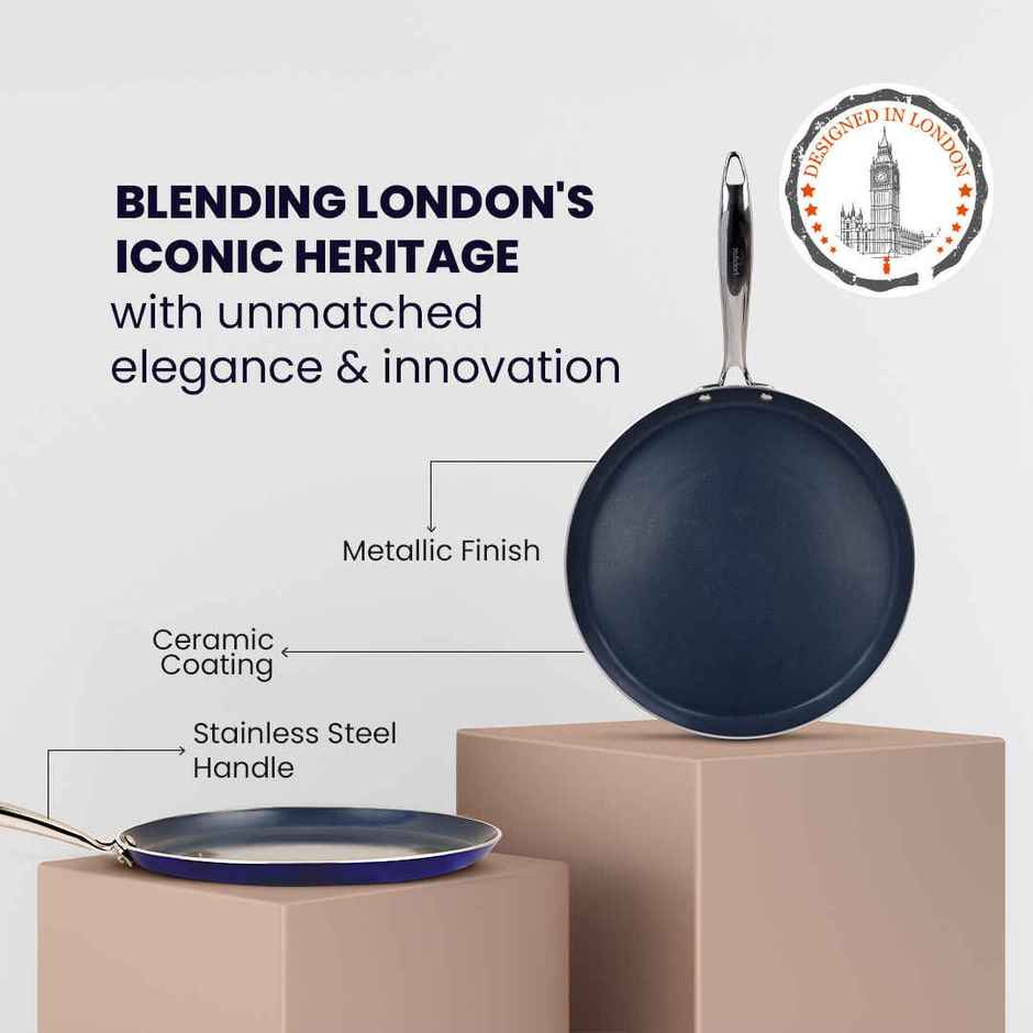 Habitat Ceramic Tawa With Ss Handle Xtreme Coating 28 Cm