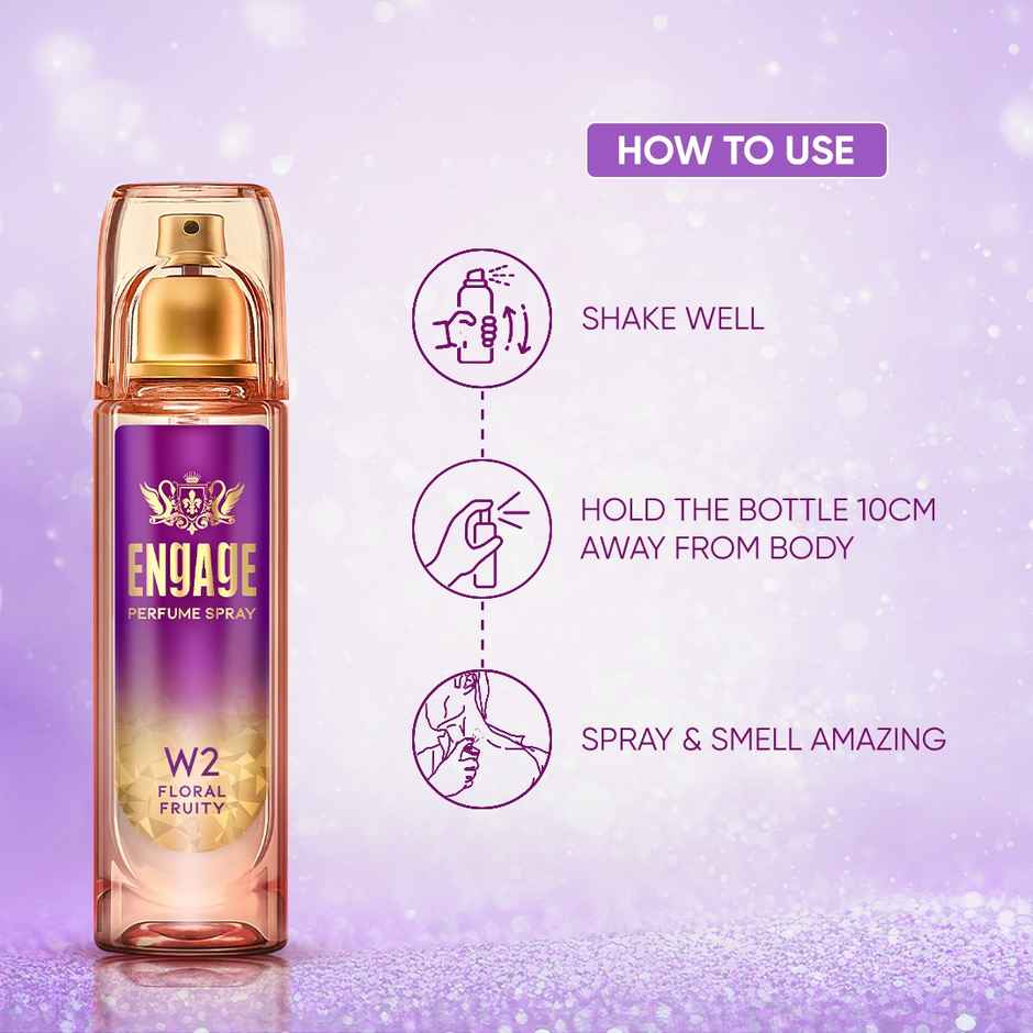 Engage W2 Perfume Spray for Women 120ml | Floral & Fruity | Berries, Orchid, Vanilla