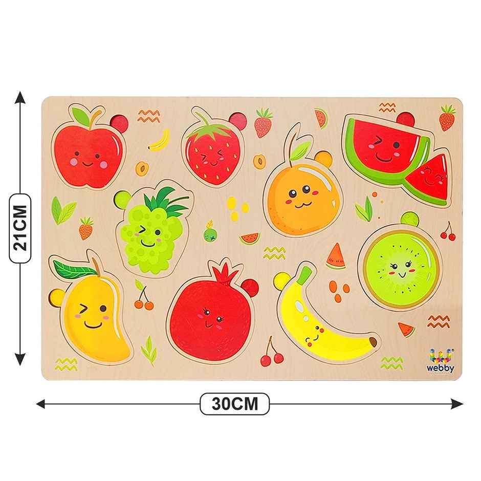 Webby Fruits Educational Wooden Puzzle for Kids