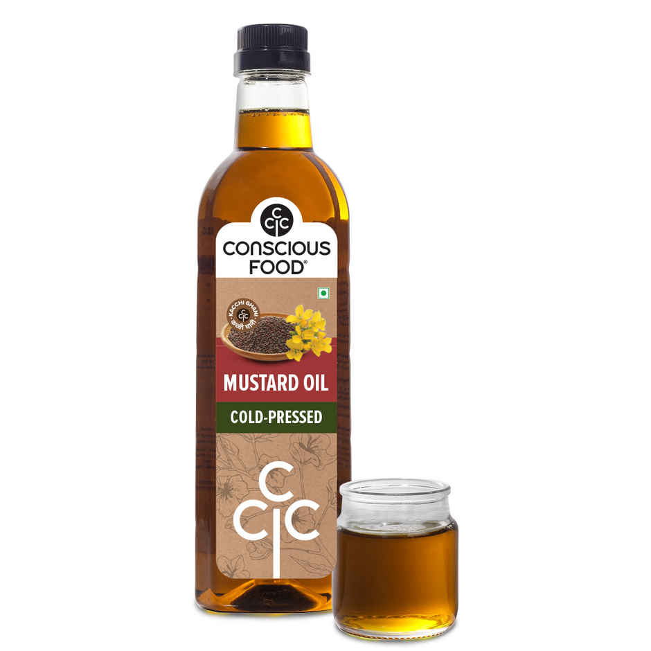 Conscious Food Cold Pressed Mustard (Sarson) Oil | Kachi Ghani | Healthy Cooking Oil