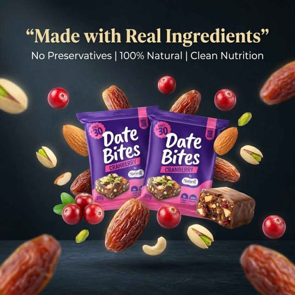 The Naturik Co Cranberry Date Almond Bites | No Added Sugar | Healthy Sweet Snack