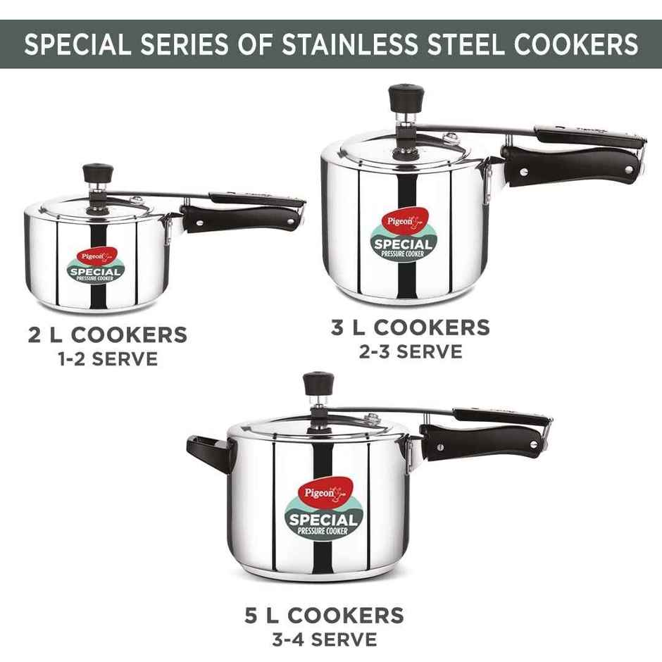 Pigeon Special 3L Stainless Steel Induction Base Inner Lid Pressure Cooker
