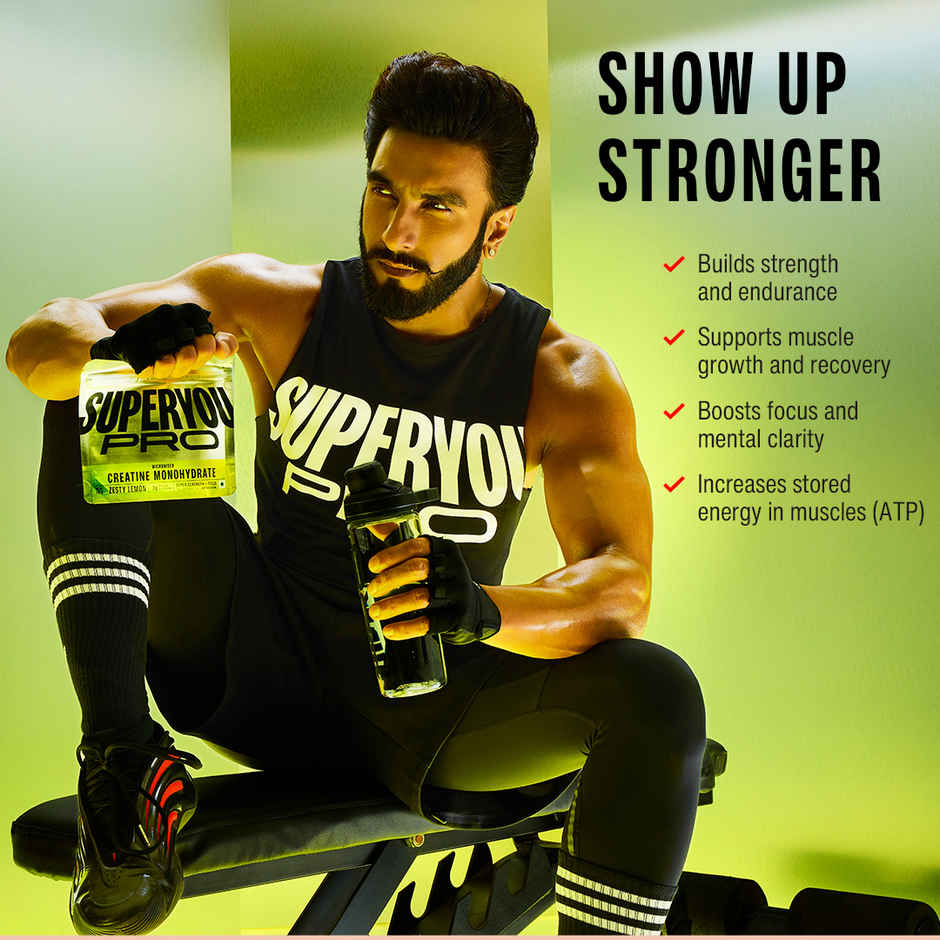 SuperYou Pro Micronised Creatine Monohydrate | 33 Servings | Zesty Lemon