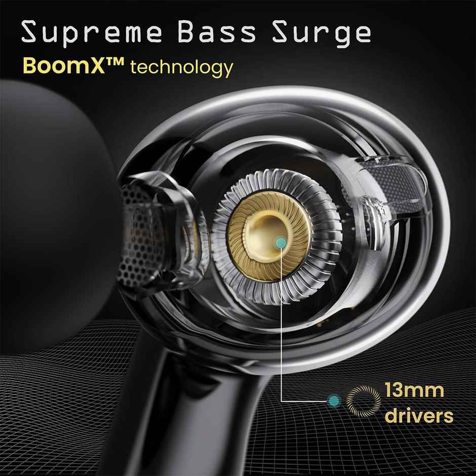 GOBOULT Surya Kumar Yadav Sign Astra Special Edition with Quad Mic ENC, 48Hrs Battery, Low Latency Gaming Bluetooth - Shadow Black