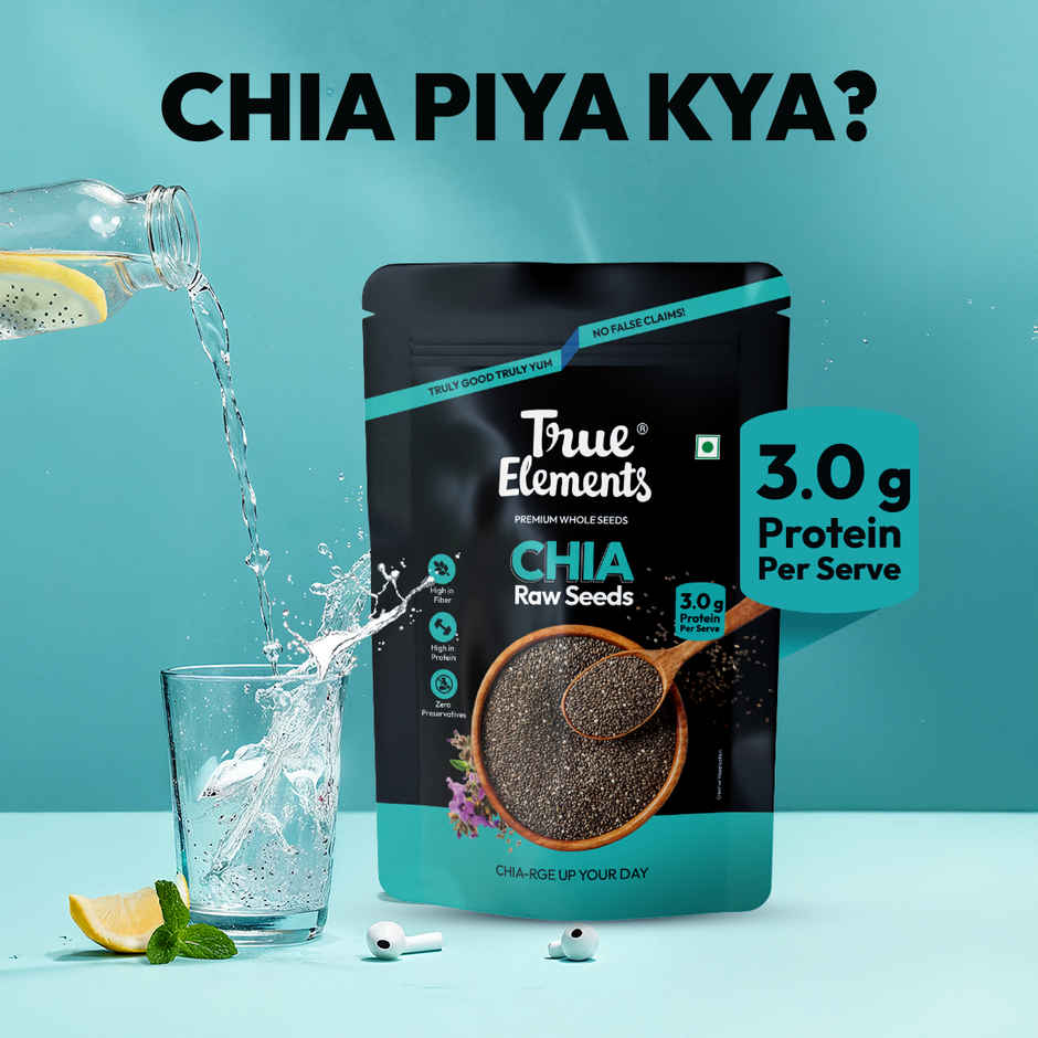 True Elements Chia Seeds Non-Gmo Seeds For Eating Rich In Omega -3 And Fibre Healthy Snacks Combo