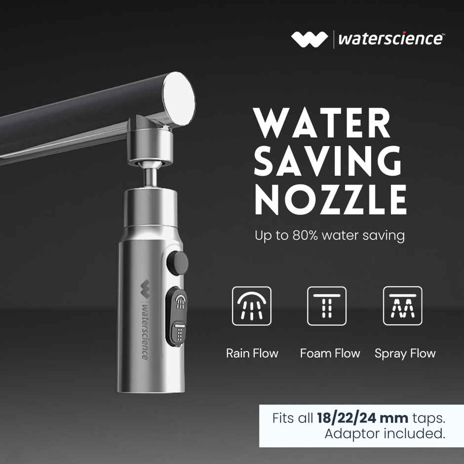 Waterscience Tap Extender-Compact | 360-Degree Rotation | Upto 70% Water Saving