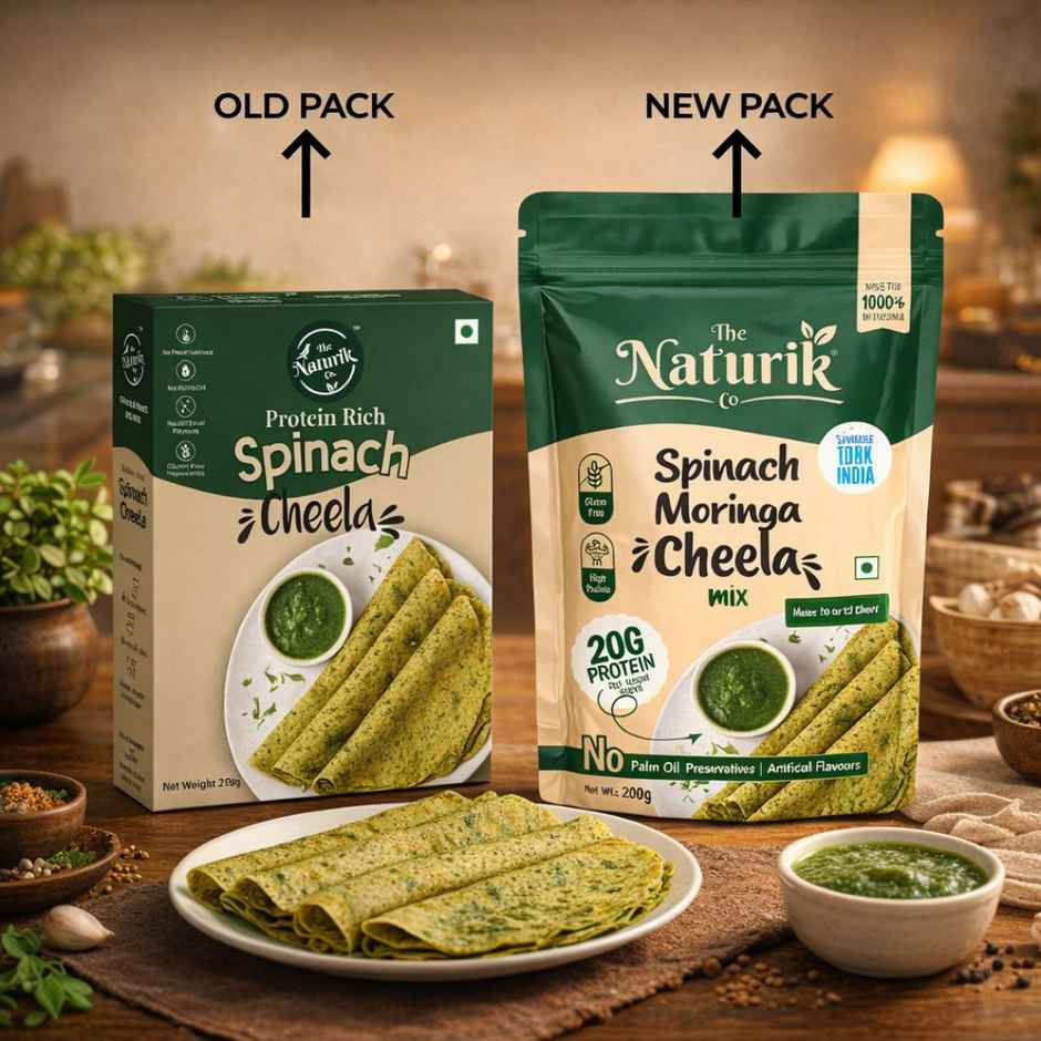 The Naturik Co Spinach Moringa High Protein Chilla Mix | Iron Rich | Weight Loss Breakfast