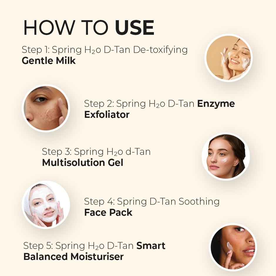 Spring H2O D-Tan Facial Kit With Instant Glow And Remove Tan & Dull Skin