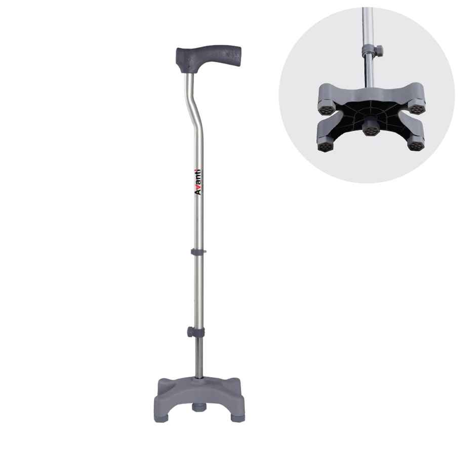 Vissco Avanti L Shape Quadripod Stick Light Weight Grey