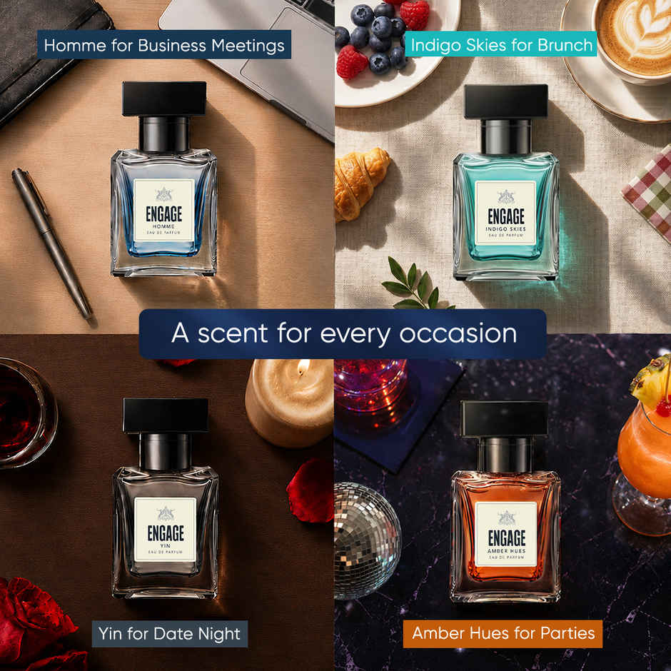 Engage Gift Assorted Luxury Perfume Set for Men | 4 Unique EDPs | Long Lasting | Travel Sized