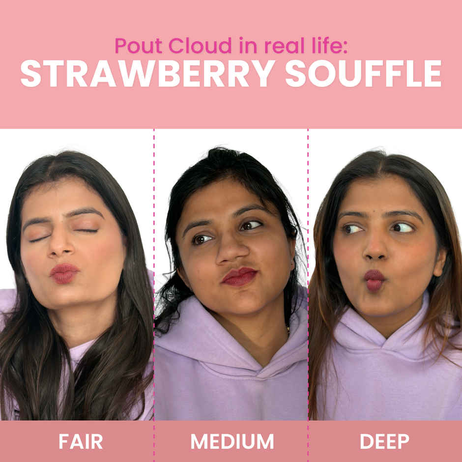 Typsy Beauty Pout Cloud Matte Lip Balm | Tinted Lip Balm | long-lasting stain | Strawberry Souffle