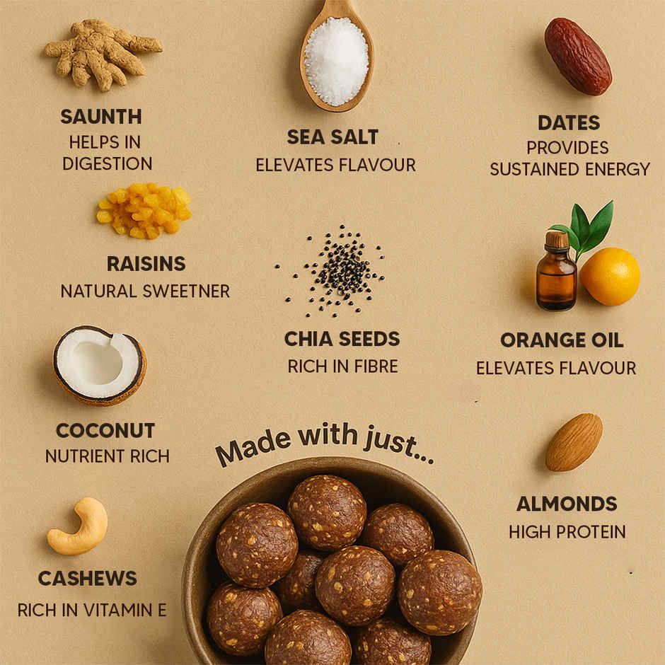 Eat Better Co Orange & Ginger Laddoos | No Added Sugar | High Protein | 100% Natural