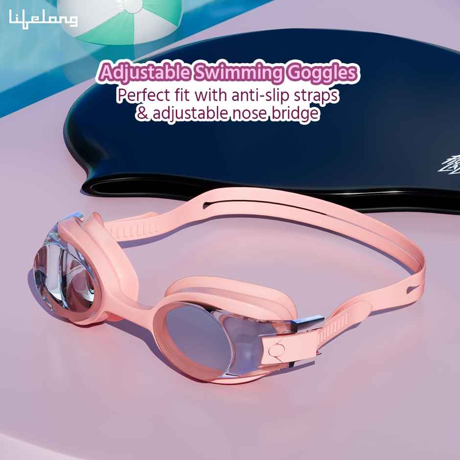 Lifelong Swimming Combo Kit for Kids - Swim Cap-Swimming Goggles with Earplug -Nose Clip