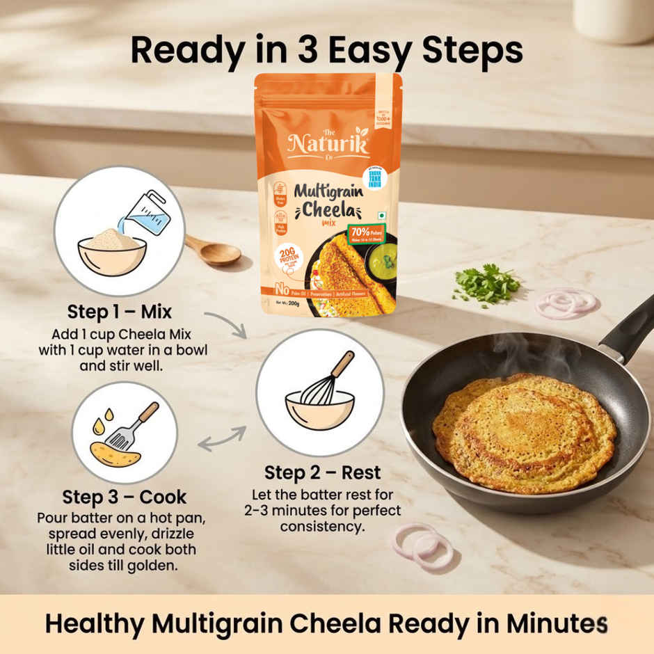 The Naturik Co Multigrain High Protein Chilla Mix | Instant Healthy Breakfast & Weight Loss