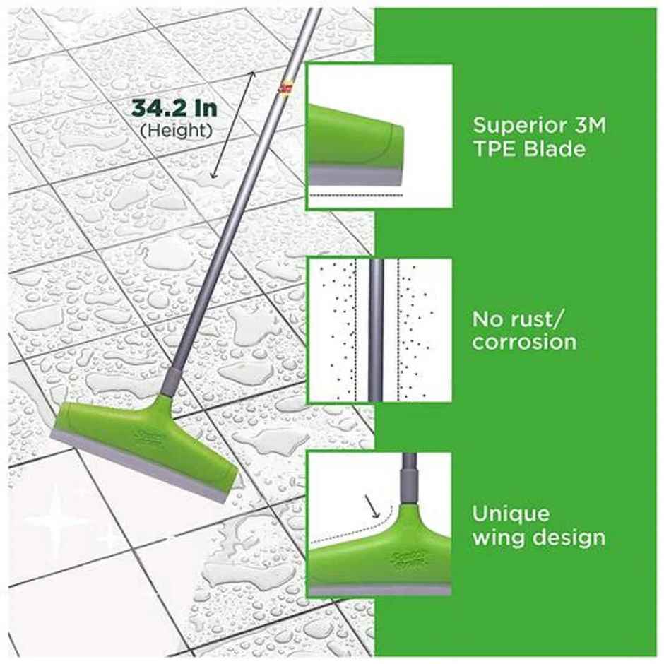 Scotch-Brite Bathroom Squeegee Wiper | 34.2 In | Green