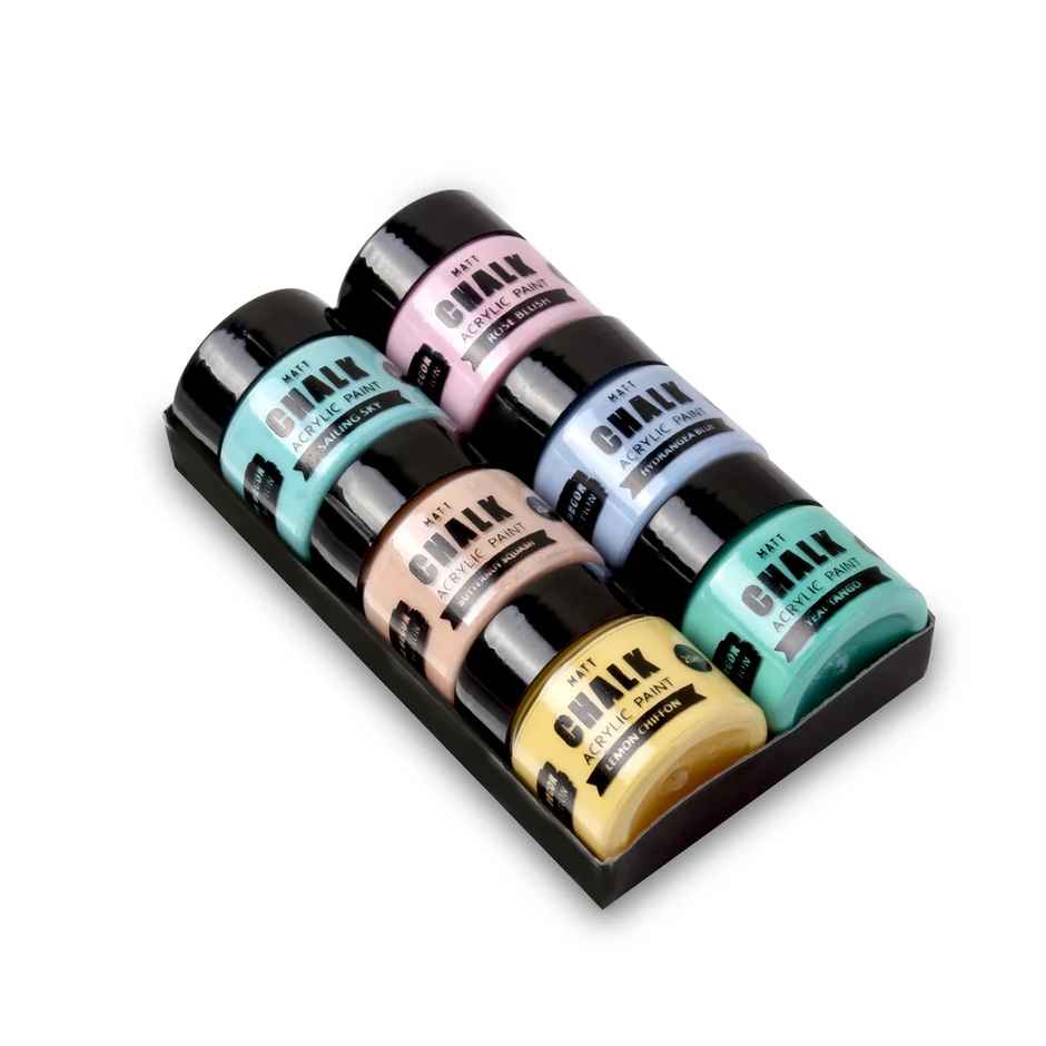 Itsy Bitsy Home Decor Chalk Paint Muted Tones 6 Pcs x 20 ml 1 Kit Lb