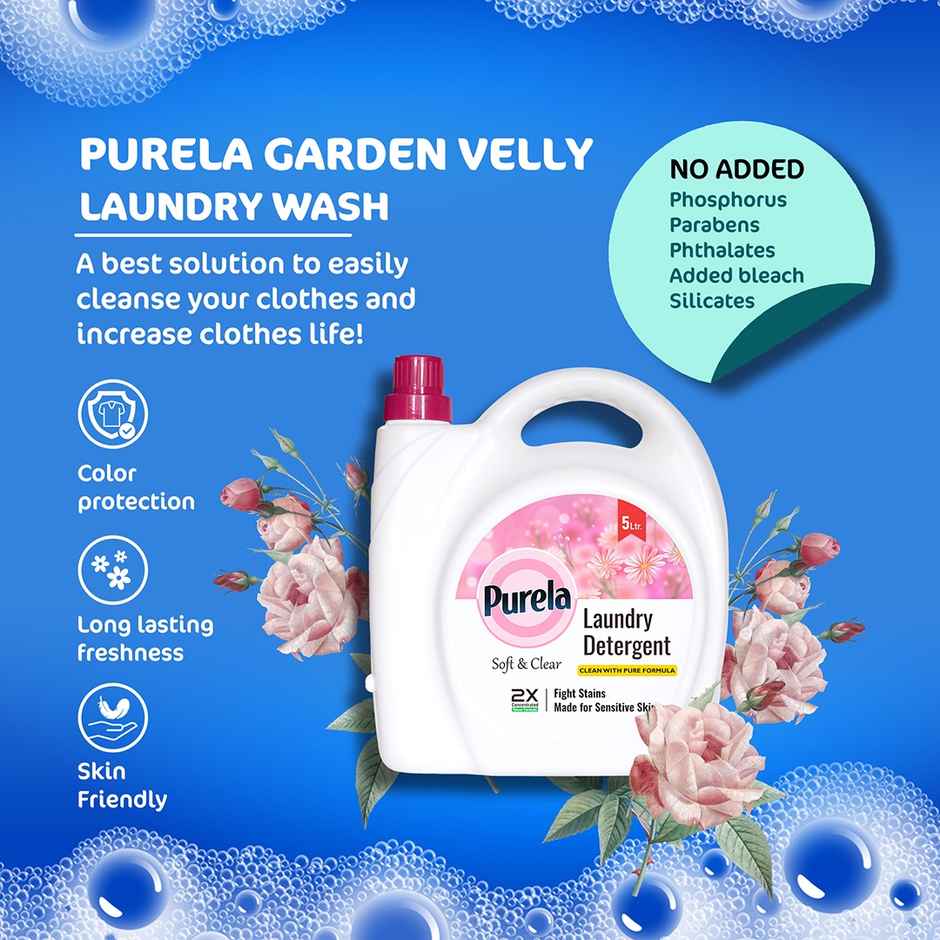 Purela Rose Top & Front Load Balanced pH Non-Toxic Detergent Liquid