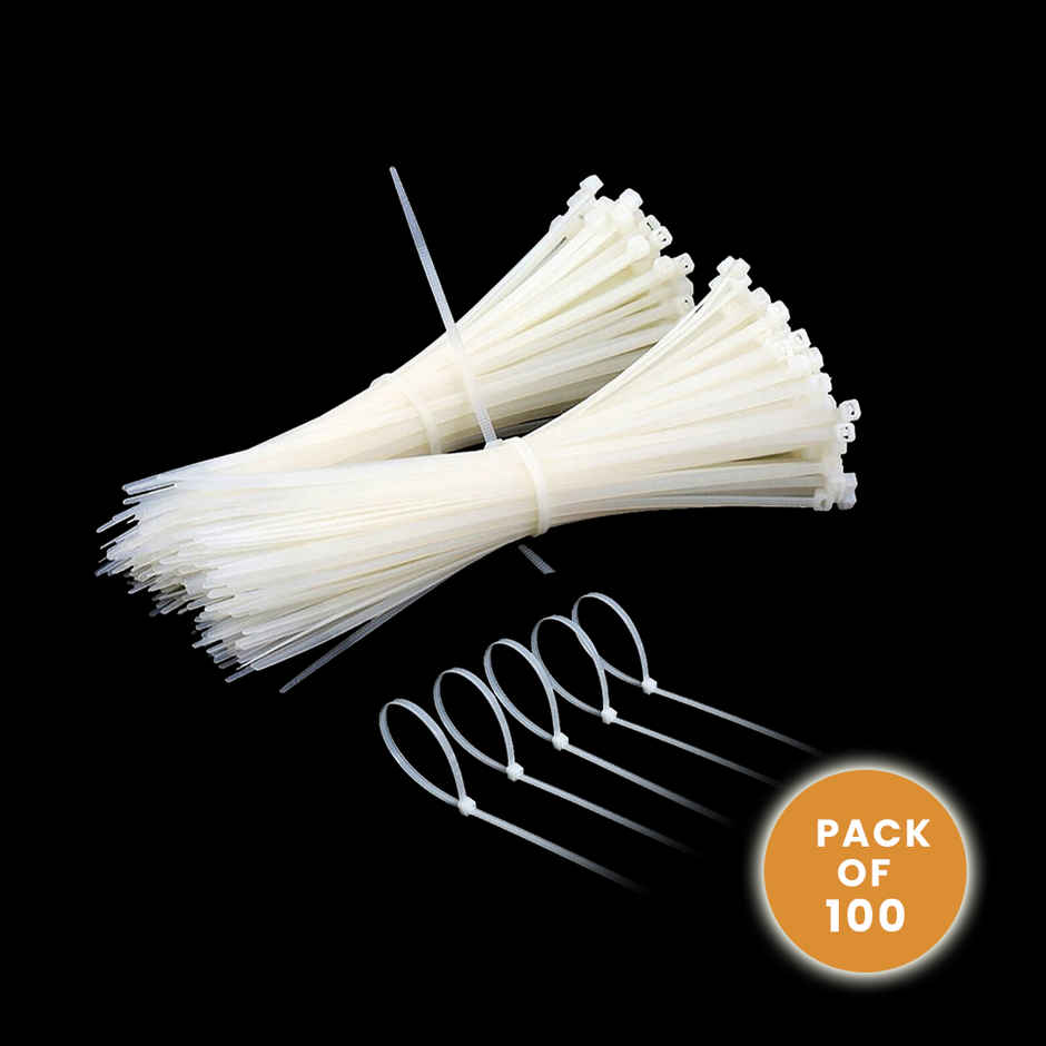 Potauto Cable Ties Multipurpose Teeth Grip Self Locking Cable Tag - 550 mm | White