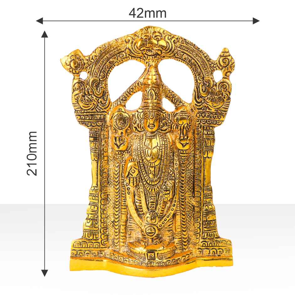 Tirupati Balaji Venkateshwara Gold Polish Wall Hanging | Devnidhi
