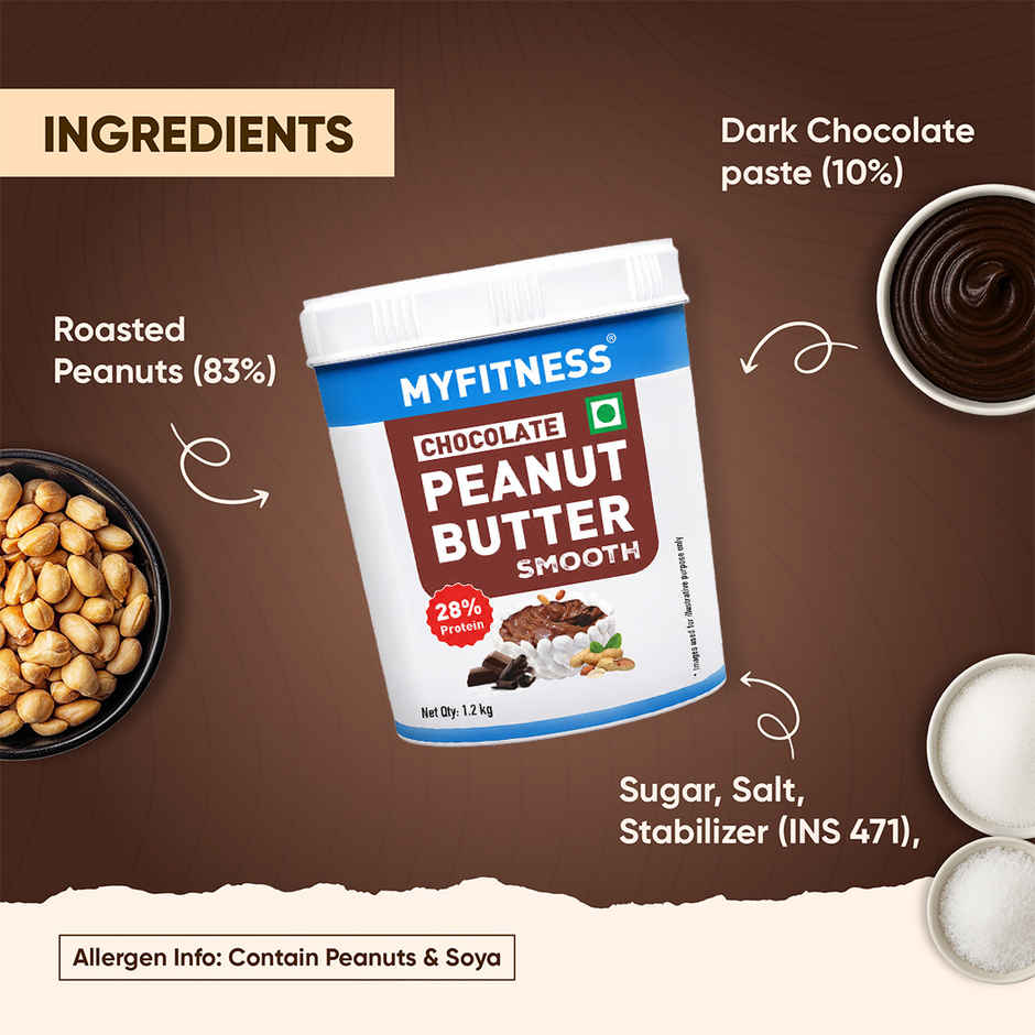 MyFitness 28g High Protein Chocolate Peanut Butter Spread - Smooth