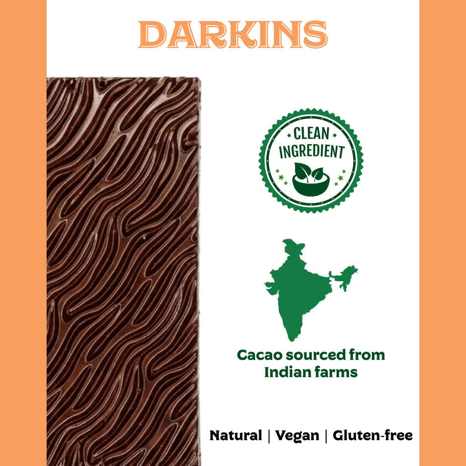 Darkins Indian Artisanal 70% Dark Roasted Almonds Chocolate
