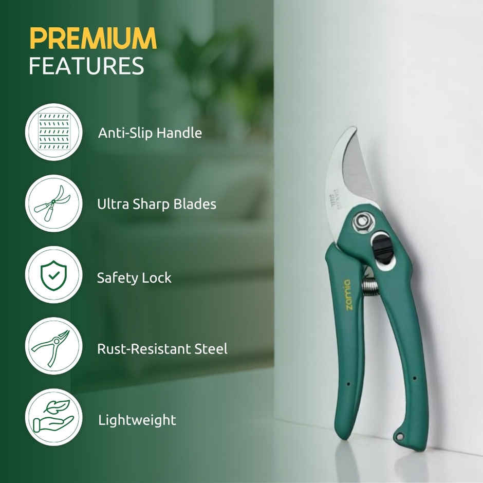 Zamia Garden Pruner | Sharp Bypass Blade | Rust-Resistant Stem Cutter | By Nurturing Green