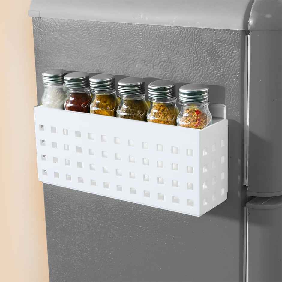 Cheston Magnetic Carbon Steel Shelf Rack with 5kg Capacity (24Dx7Wx10H cms )