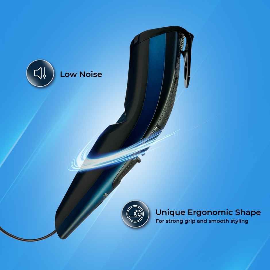 Ikonic Groom & Trim Trimmer, Led, Runtime upto 50 Mins, 10 Adjustable Length Settings - Blue