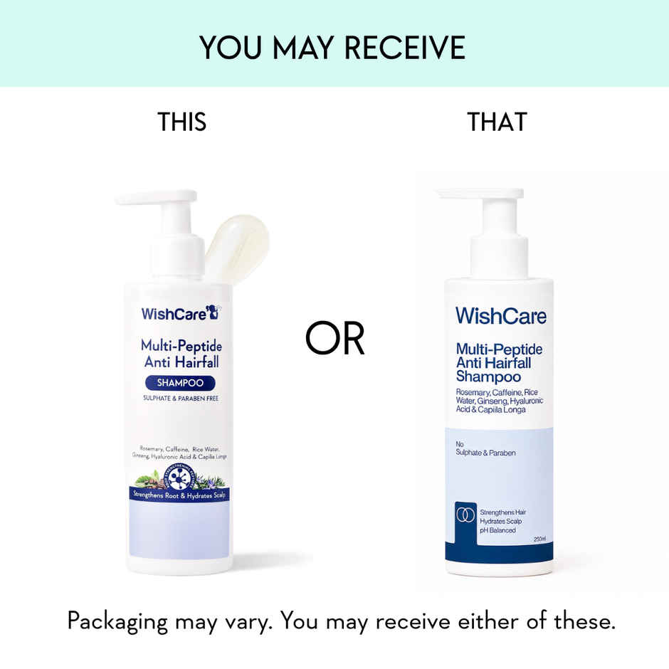 WishCare Multi Peptide Anti HairFall Shampoo | Reduces Hairfall | Rosemary, Rice Water & Caffeine