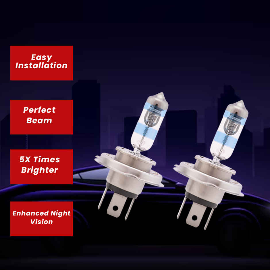 Potauto H4 Maximus Halogen Headlight Bulb For Car With 12V 130/100W 3500K | P43T