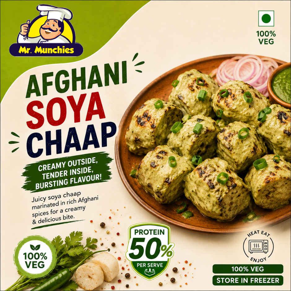 Mr. Munchies Afghani Soya Chaap | 50g Protein