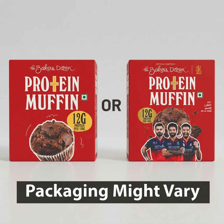 The Baker's Dozen 12g Protein Muffin | Eggless | Cupcake with chocolate | Made with Cocoa Powder