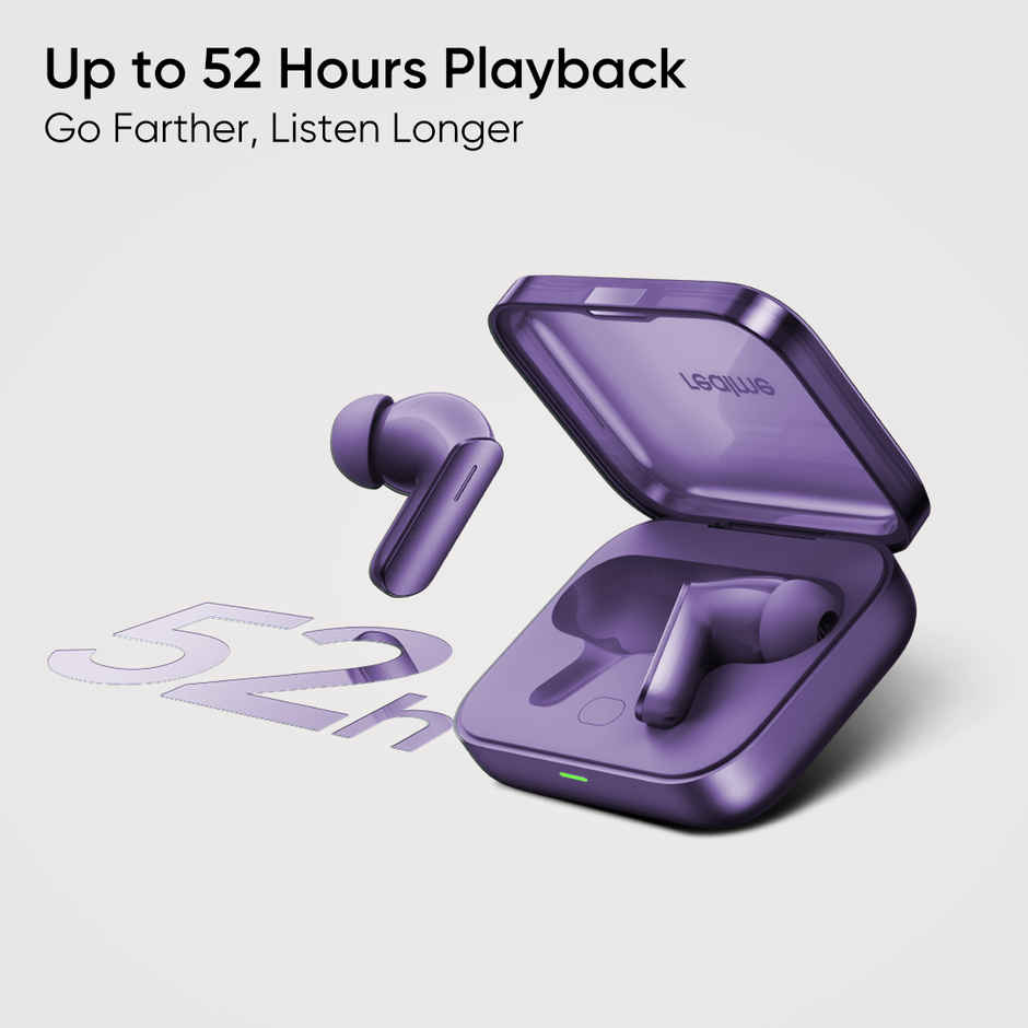 Realme Ear Buds Air 7 | 12.4mm Bass, 52H Playtime, 52dB ANC, 6 Mic ENC, Low Latency | Lavender