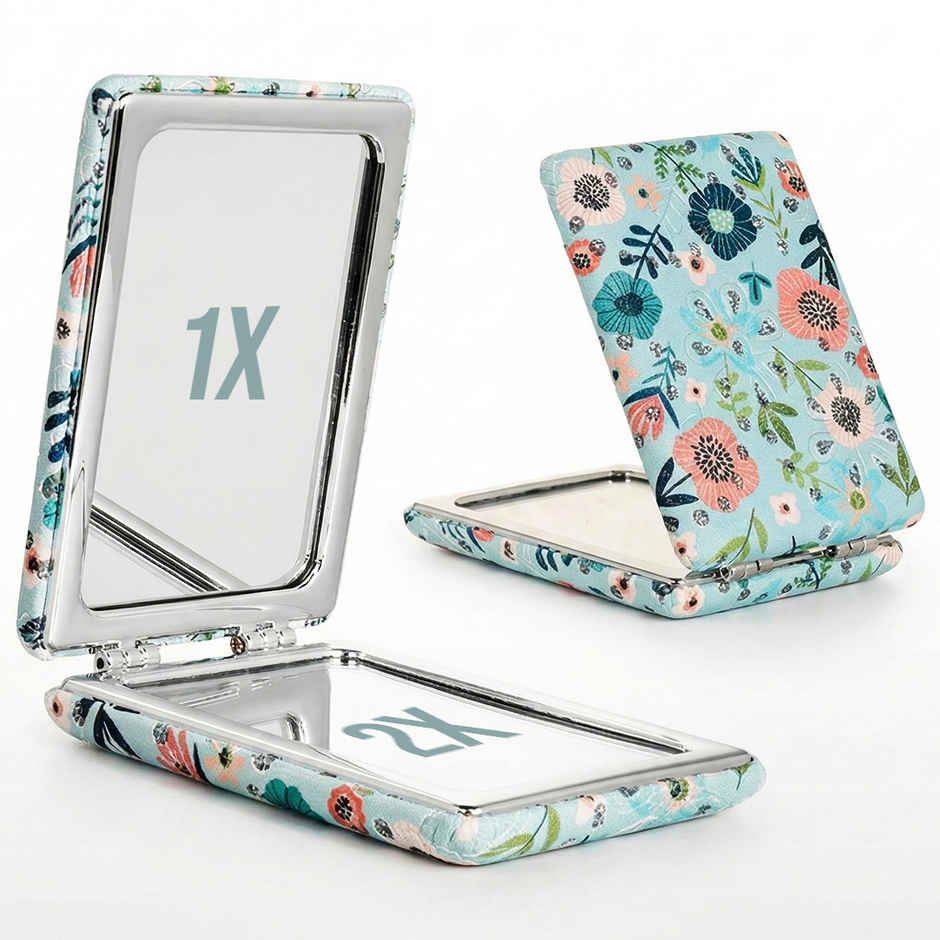 Multibrite Foldable Makeup Mirror | Portable Cosmetic Compact Glass Pocket Mirror with Magnification
