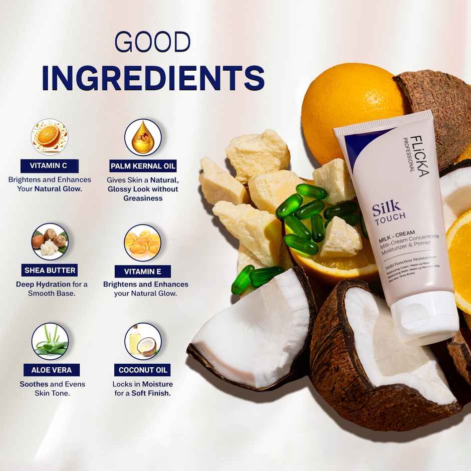 Flicka Silk Touch 3 in 1 Primer for Face Makeup Hydrating | Cream Multi Function Moisturizer