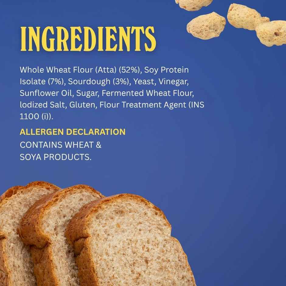 The Baker's Dozen Zero Maida Protein Bread | Clean Label | Healthy Bread | Whole Wheat Atta Bread