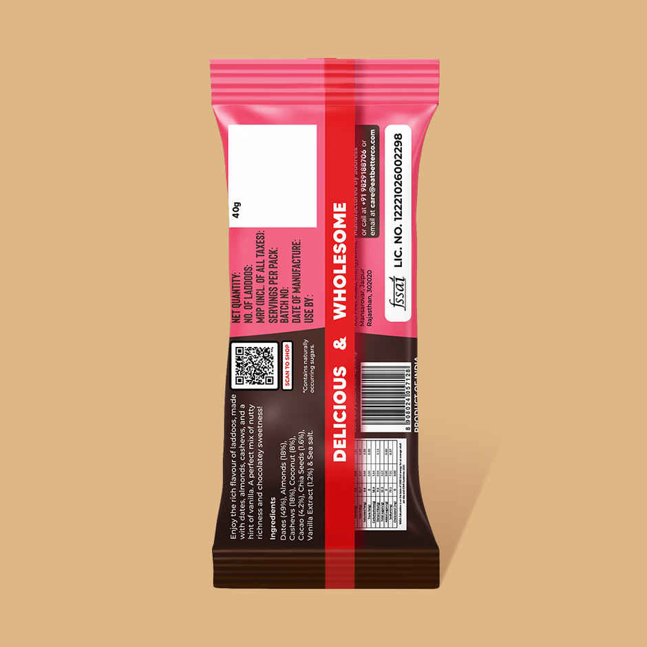 Eat Better Co Vanilla & Chocolate Laddoos | No Added Sugar | High Protein, 100% Natural