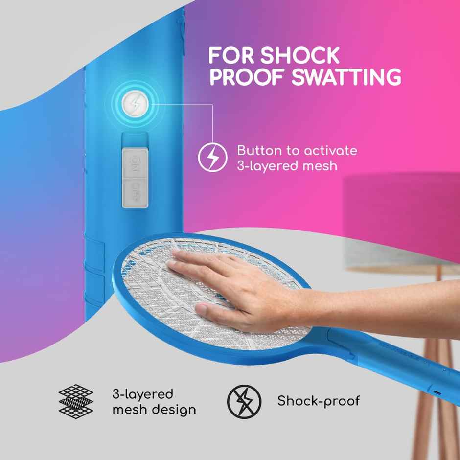 Nippo Guard Rechargeable Mosquito Bat | Fast Charging Powerful Lithium-Ion Battery