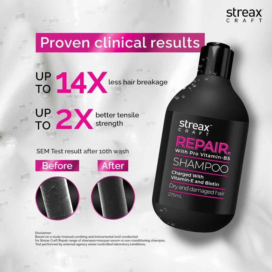 Streax Craft Repair Shampoo For Dry And Damaged Hair