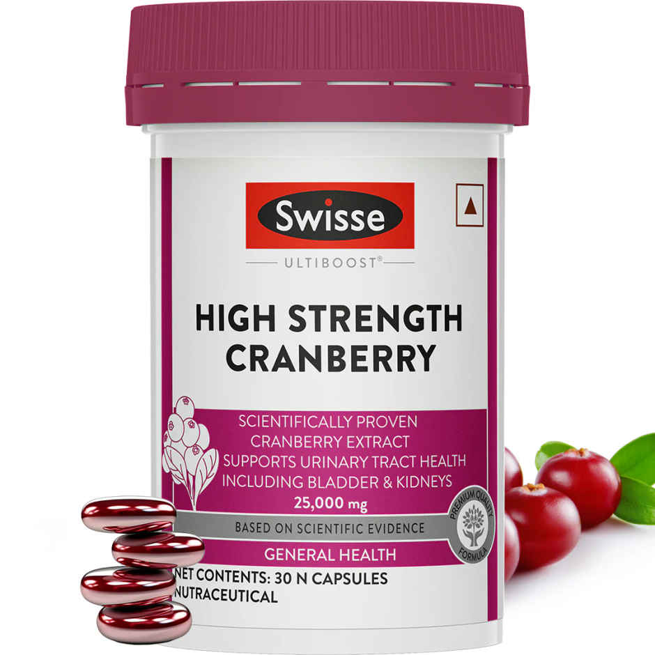 Swisse High Strength Cranberry for PCOS PCOD and UTI 25000mg Cranberry Extract