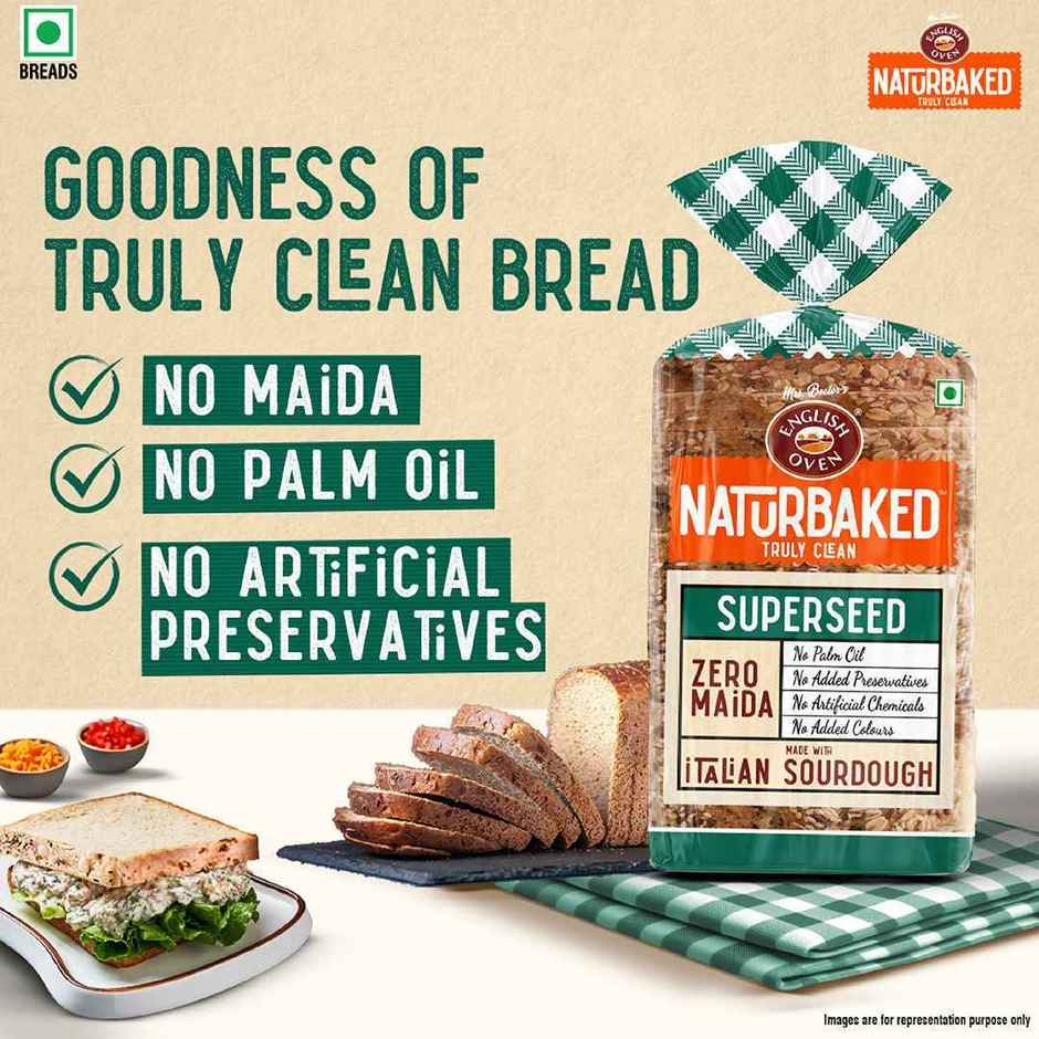 Naturbaked Zero Maida Superseed Bread| Multigrain Bread | No Added Preservatives | Clean Label