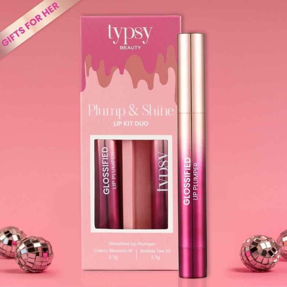 Typsy Beauty Plump & Shine - Lip Kit Duo Non- Retractable | Hydrating | Lip Plumper | Nourishment