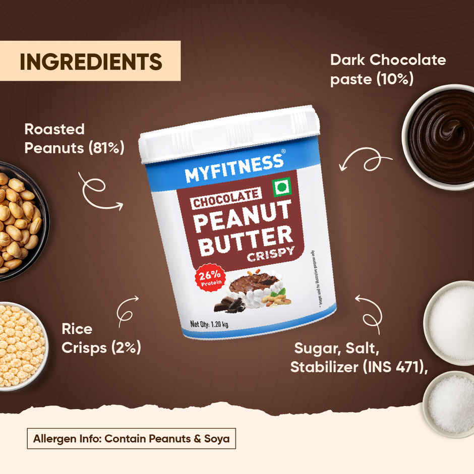MyFitness Chocolate Peanut Butter Crispy Spread | High Protein