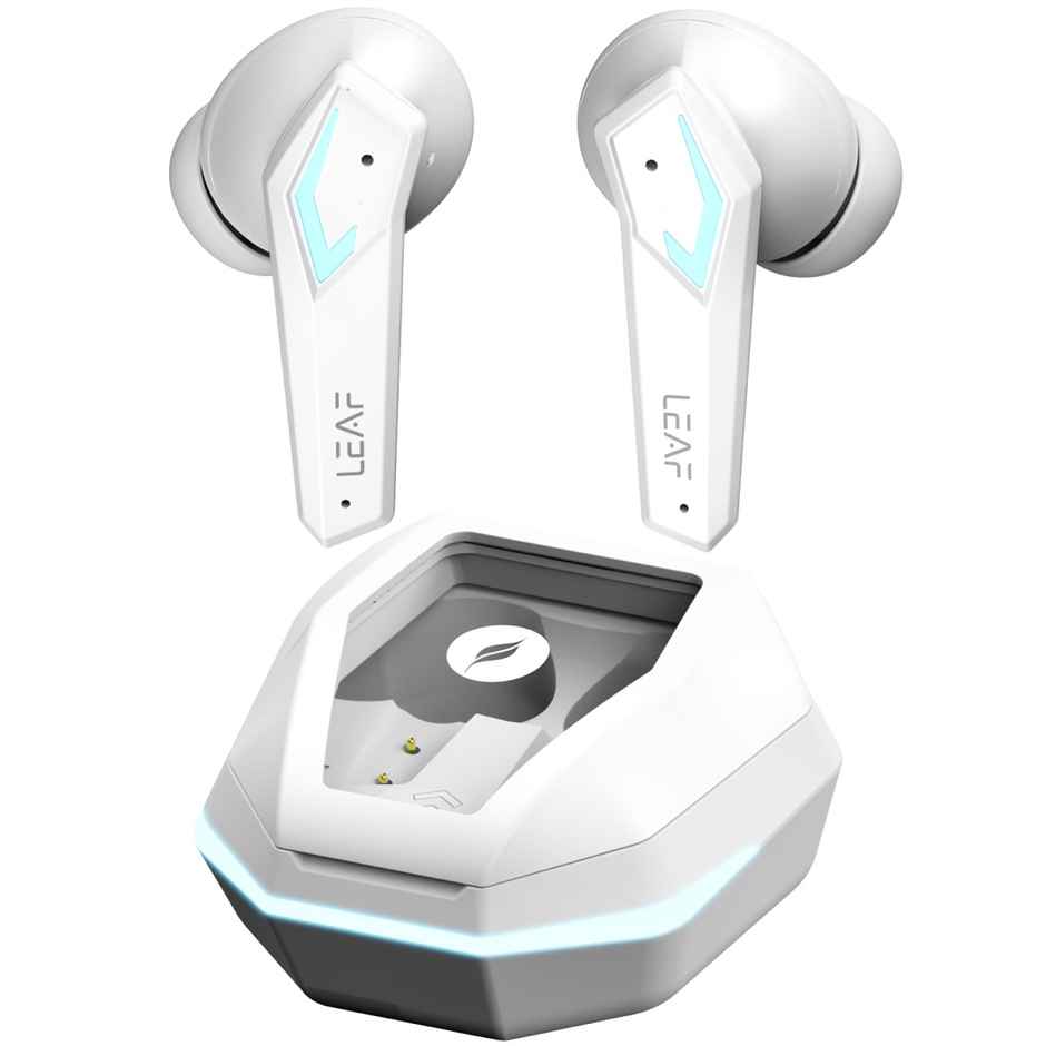 Leaf Buds X468 Gaming Earbuds with AI Sound App | 40H Playtime | AI ENC | TWS - Ivory Spaceship