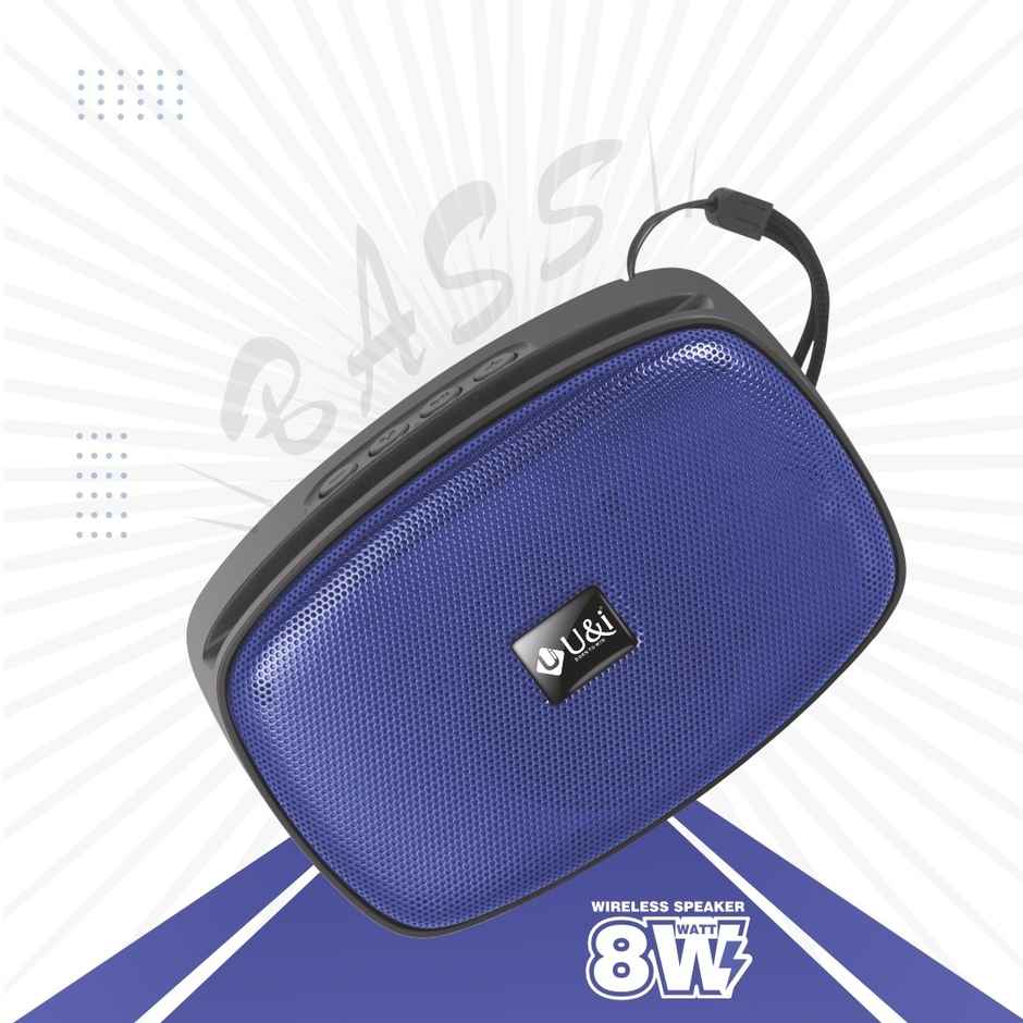 U&i Stone 8W Bluetooth Speaker | FM | MP4 | USB | SD Playback | 6H | Blue