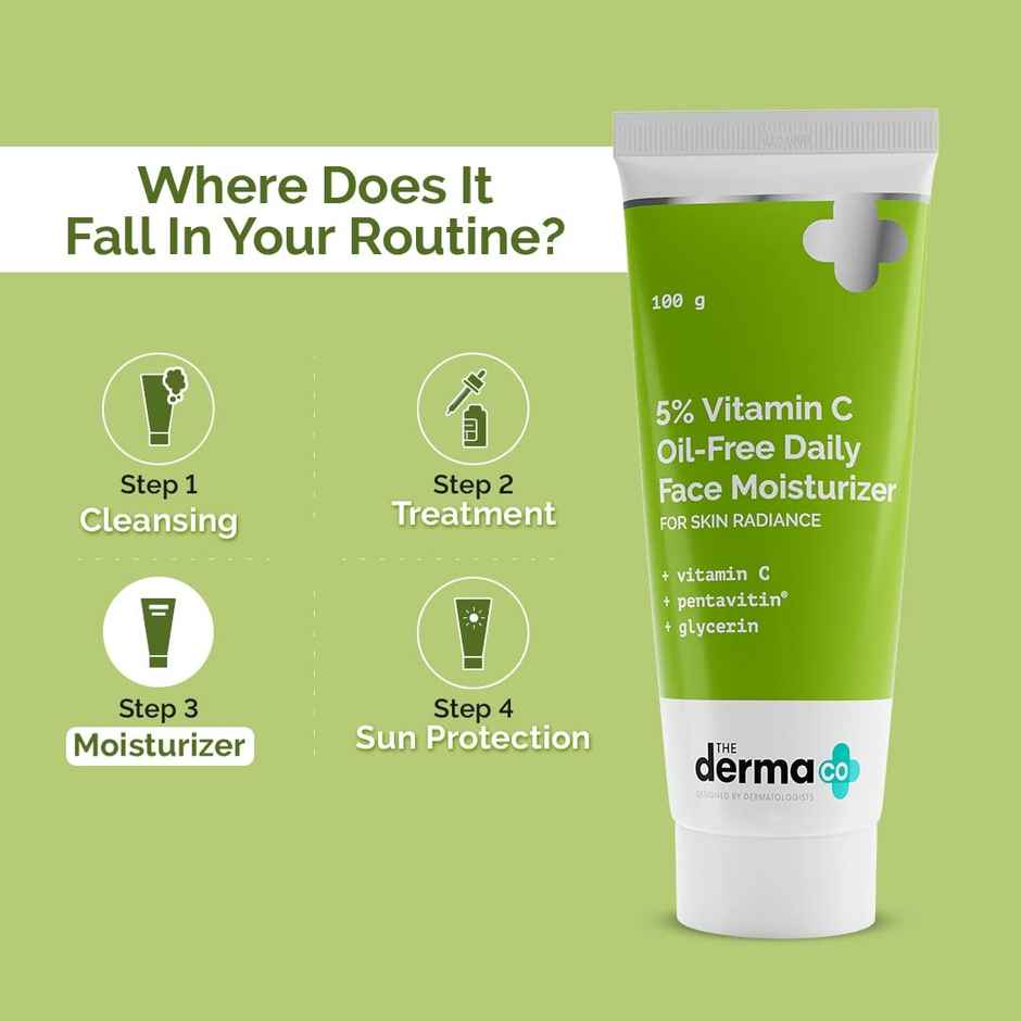 The Derma Co 5% Vitamin C Oil-Free Daily Face Moisturizer For Skin Radiance