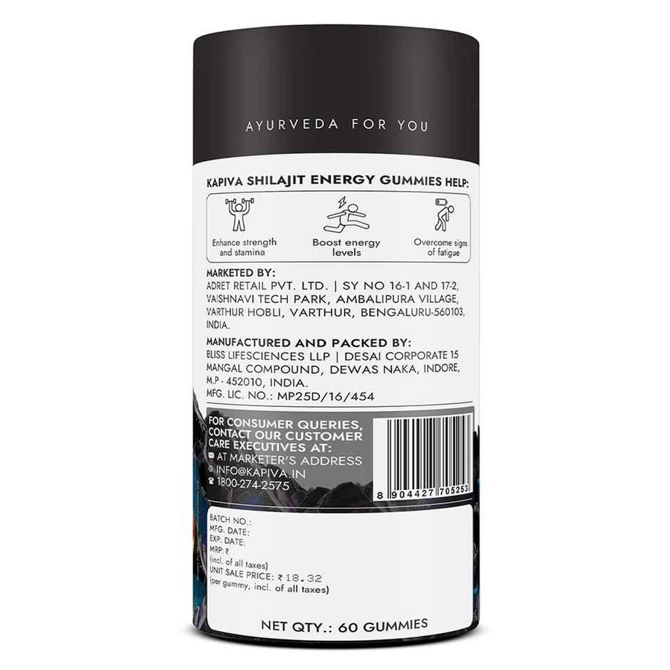 Kapiva Activ Foods Shilajit Energy Gummies Pack
