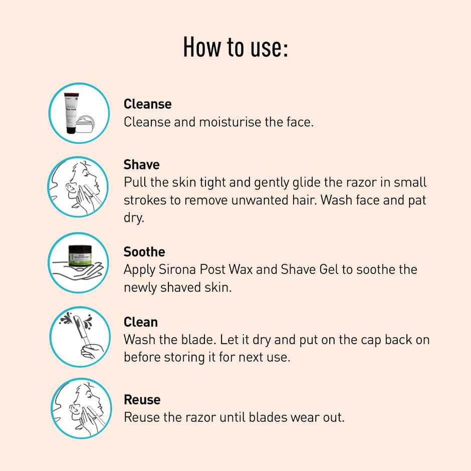 Sirona Reusable Face Razor for Women Facial Hair | Instant and Painless Hair Removal