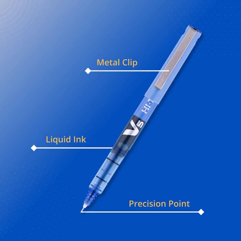 Pilot Hi-Tecpoint V5 Blue Pen (Pack of 3)